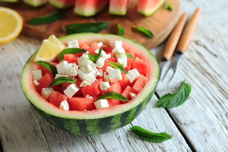 Watermeloen salade met feta