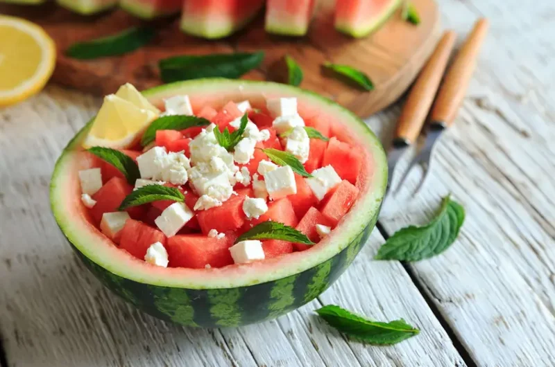 Watermeloen salade met feta