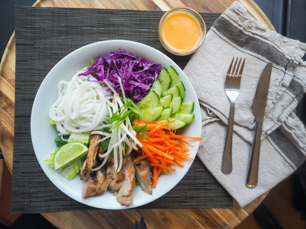 Gezonde salade onder lege calorieën